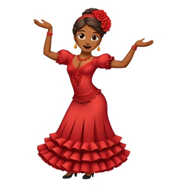 Cinematic Realistic Flamenco Pop Culture Emoji, featuring an expressive portrayal of traditional Spanish dance rendered with dynamic textures and passionate, vibrant lighting. sticker