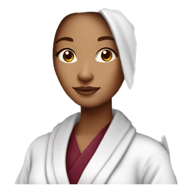 Beautiful tattooed  burgundy long haired woman in bathrobe sticker