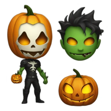 half venom and half jack-o-lantern sticker