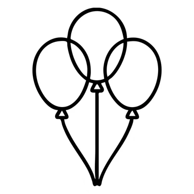 a bunch of outlined balloons, no fill sticker