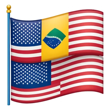 A Brazil Flag Mixed With USA Flag sticker