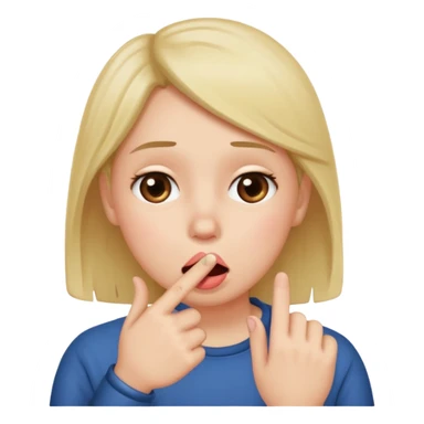 emoji imbarazzata con dito in bocca sticker