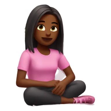 girl in a pink room playing roblox sticker