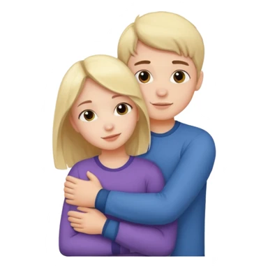 Cute girl hugging  a boy sticker