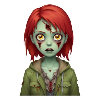 girl zombie with red hair sticker
