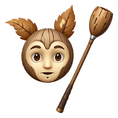 Branch with a face that is holding a wooden club  sticker