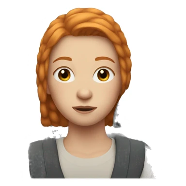 Aesthetic Ginger girl straight thick hair in a car sticker