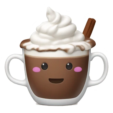 Hot chocolate with whipped cream and marshmallows sticker