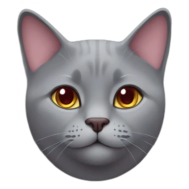 cute gray british cat cheerful in a burgundy t-shirt sticker