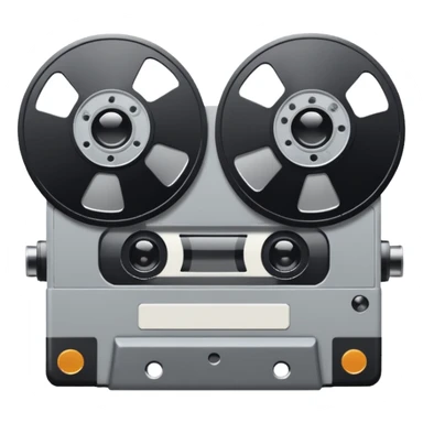 Minimalist emoji-style sticker of a VHS tape where the reels look like eyes, staring out. Black, white, and gray tones only.
 sticker