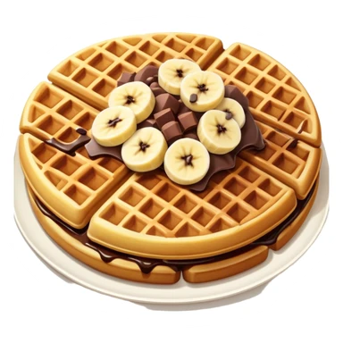 Banana waffle with chocolate chips  sticker