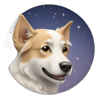 Dog moon sticker
