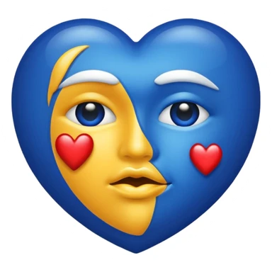the original kiss mark emoji but instead of it being red it is royal blue  sticker
