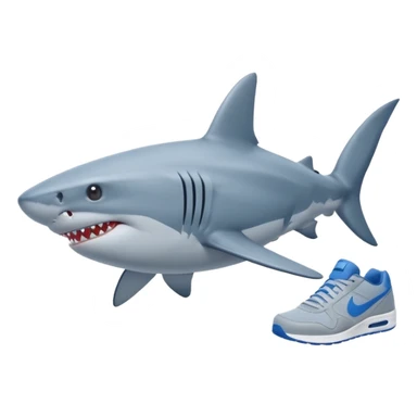 Tralalero Tralala, a shark with 4 legs and blue nike sneakers sticker