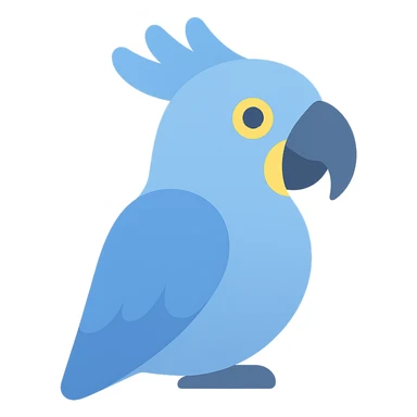 blue cockatoo icon, elegant, soft gradients, rounded shapes sticker