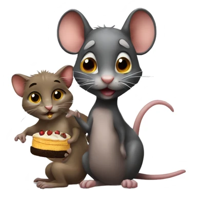 Ratón con tortu y gato sticker