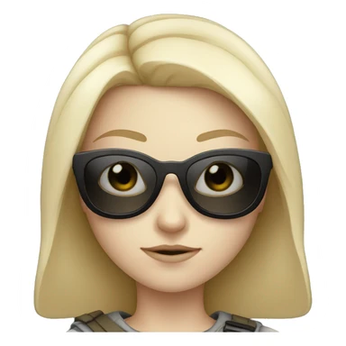 Pale-skinned Girl warrior with dark sunglasses sticker