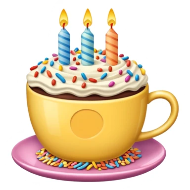 Birthday cake tea cup sticker