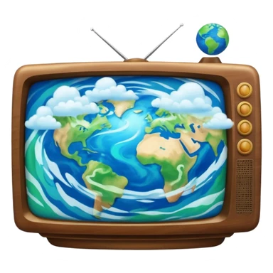 Tv with an earth sticker