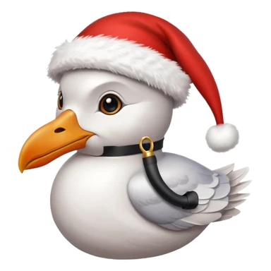 Seagull sherlock holmes with a xmas hat sticker