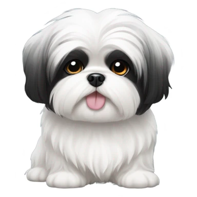black and white shih tzu sticker