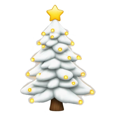 actual white fir christmas tree isolated. With Christmas lights sticker