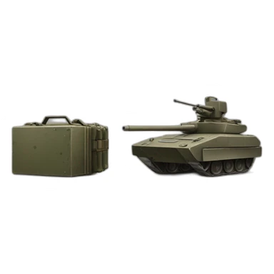 1 side with an Ammunition box with bullet and other side with a military vehicle  sticker