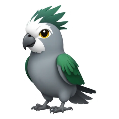 Grey Cockatiel with Dark Green Tail sticker
