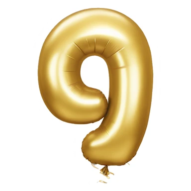 number five as a golden balloon sticker
