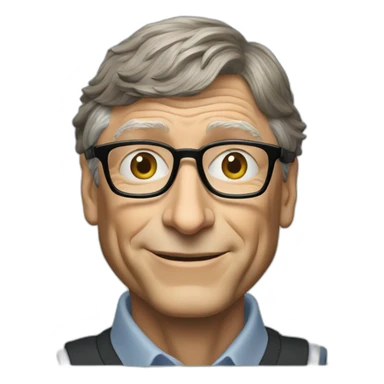 bill gates holding a PC sticker