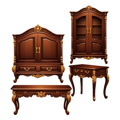 fancy wooden furniture set sticker