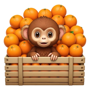 Cheburashka in a crate of oranges sticker