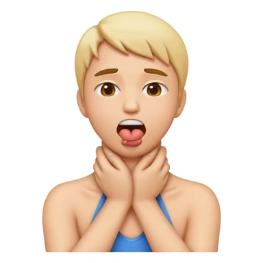 criss cross hands around throat choking self emoji tongue out sticker