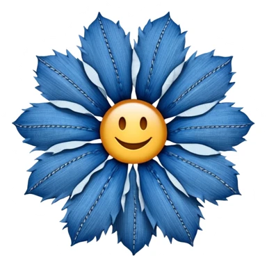 Denim flower   sticker