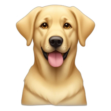 Light yellow lab one floppy ear one stand up ear  German shepherd face mutt chubby face sticker