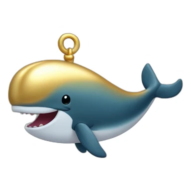 Glistening solid gold gold whale  sticker