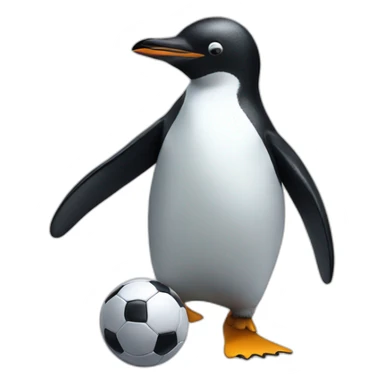 penguin playing football sticker