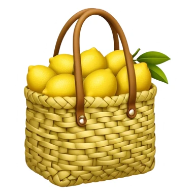 woven bag holding lemons sticker