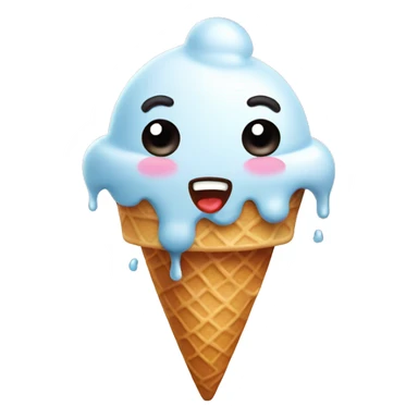 cute ice cream shocked melting sticker