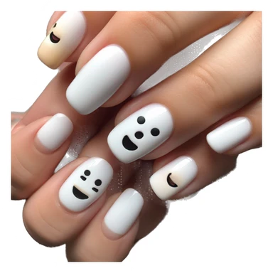 Cozy acryl nagels aan hand met heel hield ringen  sticker