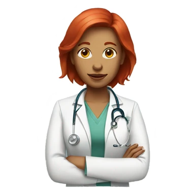 doctor woman with red hair sticker