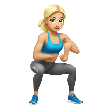 Blonde girl doing squat at gym sticker