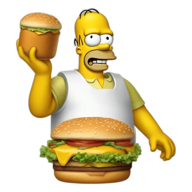 Homer Simpson with burger sticker
