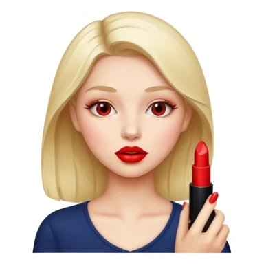 girl putting lipstick sticker