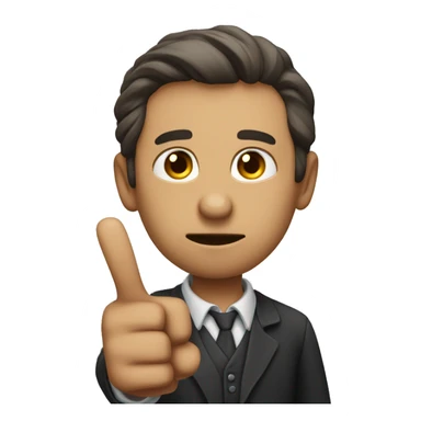 a man with an inquisitive expression pointing his finger at the viewer as if asking "what about you?" sticker