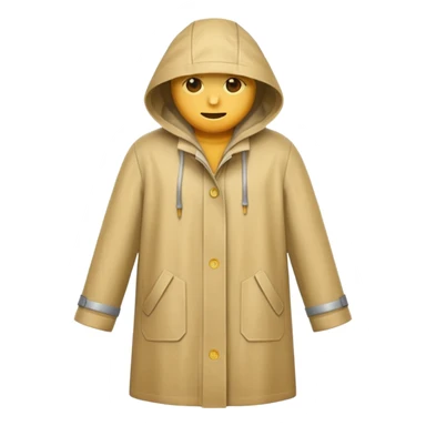 sand raincoat, just rain coat, negative: object. sticker