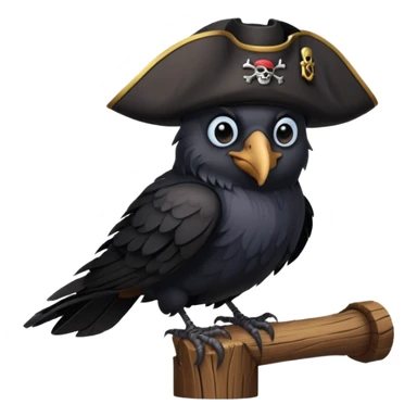 raven with a pirate hat sticker