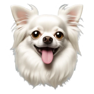 White long haired chihuahua tongue out sticker