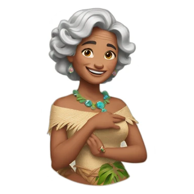 Grand mother Moana Disney happy hold gem sticker