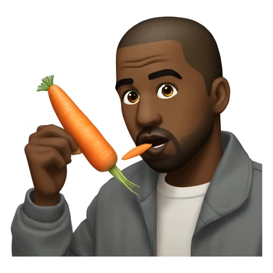 Kanye west eating a carrot  sticker